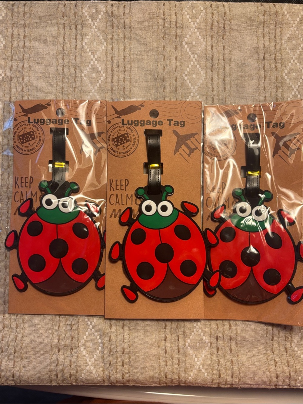3,pack Cute Red Ladybug Luggage Tag - Cute Travel ID